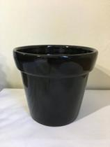 Vaso em cerâmica preto brilho 11x12cm
