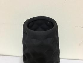 Vaso em cerâmica preto fosco 21x10cm boca 6cm