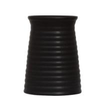 Vaso Em Cerâmica Preto Riscado Enfeite Casa Plantas Flores Vaso Em Cerâmica Preto Riscado Enfeite Casa Plantas Flores