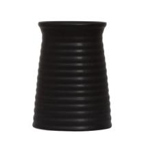 Vaso Em Cerâmica Preto Riscado Enfeite Casa Plantas Flores Vaso Em Cerâmica Preto Riscado Enfeite Casa Plantas Flores