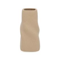 Vaso em Cerâmica Textura Areia Fluida Marrom Claro 25,5