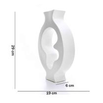 Vaso Em Cerâmica Vasado Branco 29x19cm Vaso Em Cerâmica Vasado Branco 29x19cm