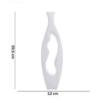 Vaso Em Cerâmica Vasado Branco 39,5x12cm Vaso Em Cerâmica Vasado Branco 39,5x12cm