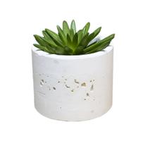 Vaso em Cimento Muniz Mini Branco - 9,5 x 7,5 cm Vaso em Cimento Muniz Mini Branco - 9,5 x 7,5 cm