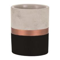 Vaso em Cimento Preto/Cobre 11x9cm- Mart Vaso em Cimento Preto/Cobre 11x9cm- Mart
