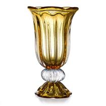 Vaso Em Cristal Murano Âmbar - Assinado - São Marcos 50cm Vaso Em Cristal Murano Âmbar - Assinado - São Marcos 50cm