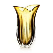 Vaso Em Cristal Murano Âmbar E Lilás - São Marcos 47Cm