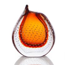 Vaso Em Cristal Murano Âmbar - São Marcos 14cm Vaso Em Cristal Murano Âmbar - São Marcos 14cm