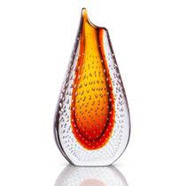 Vaso Em Cristal Murano Âmbar - São Marcos 22cm