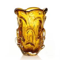 Vaso Em Cristal Murano Âmbar - São Marcos 26Cm