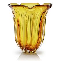 Vaso Em Cristal Murano Âmbar - São Marcos 34cm