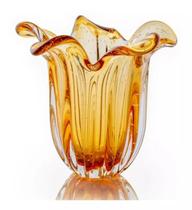 Vaso Em Cristal Murano Âmbar - São Marcos