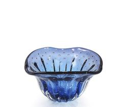 Vaso Em Cristal Murano Azul - São Marcos 28cm