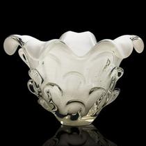 Vaso Em Cristal Murano Branco - São Marcos 35cm