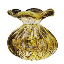 Vaso Em Cristal Murano Com Ouro 24 K São Marcos 12x10x10cm