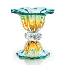 Vaso Em Cristal Murano Esmeralda Assinado São Marcos 34cm Vaso Em Cristal Murano Esmeralda Assinado São Marcos 34cm