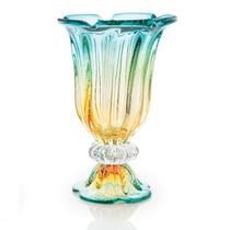 Vaso Em Cristal Murano Esmeralda Assinado São Marcos 50cm Vaso Em Cristal Murano Esmeralda Assinado São Marcos 50cm