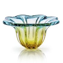 Vaso Em Cristal Murano Esmeralda E Âmbar São Marcos