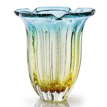 Vaso Em Cristal Murano Esmeralda E Âmbar São Marcos