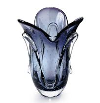 Vaso Em Cristal Murano Lilás - São Marcos 37cm