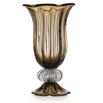 Vaso Em Cristal Murano Marrom - Assinado - São Marcos 50cm Vaso Em Cristal Murano Marrom - Assinado - São Marcos 50cm