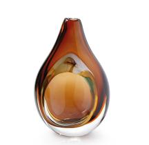 Vaso Em Cristal Murano Marrom São Marcos 33,5x21,5x15cm