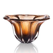 Vaso Em Cristal Murano Marrom - São Marcos 36cm