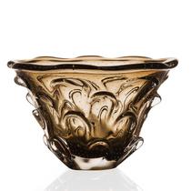 Vaso Em Cristal Murano Marrom - São Marcos 41cm