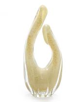 Vaso Em Cristal Murano Pérola Com Ouro 24K São Marcos 41Cm