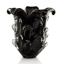 Vaso Em Cristal Murano Preto - São Marcos