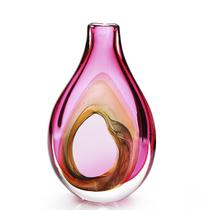 Vaso Em Cristal Murano Rosa São Marcos 33,5x21,5x15cm