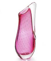 Vaso Em Cristal Murano Rosa - São Marcos 53cm