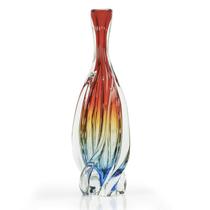 Vaso Em Cristal Murano ul E Vermelho São Marcos 49Cm