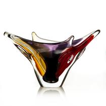 Vaso Em Cristal Murano Vermelho E Âmbar São Marcos