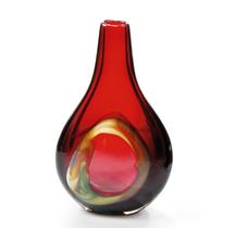 Vaso Em Cristal Murano Vermelho São Marcos 33,5x21,5x15cm