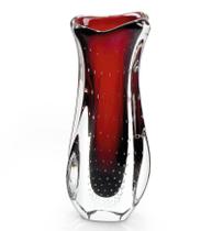 Vaso Em Cristal Murano Vermelho - São Marcos 33cm