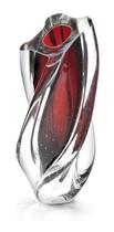 Vaso Em Cristal Murano Vermelho Tronco São Marcos 28 Cm