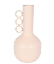 Vaso em ferro elos fosco bege 22cm
