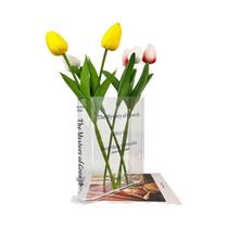 Vaso Em Forma De Livro De Acrílico Transparente, Decoração Estética Para Casa E Escritório