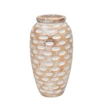 Vaso em madeira bojudo médio 41x18cm