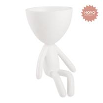 Vaso em poliresina branco 18x10,5 Vaso em poliresina branco 18x10,5