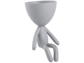 Vaso em poliresina cinza 18x10,5 Vaso em poliresina cinza 18x10,5