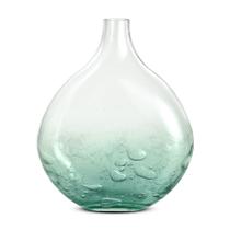 Vaso em vidro azul com detalhes em gotas mart 34cm