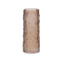 Vaso em vidro canelado ambar grande Vaso em vidro canelado ambar grande