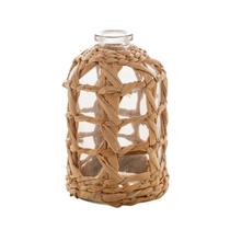 Vaso em Vidro com Fibra Natural 15x9cm - Wolff
