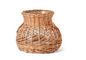 Vaso em vidro com fibra natural 16,5x20,5cm