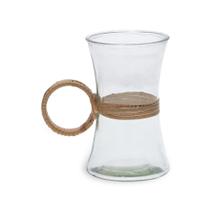 Vaso em vidro e fibra natural 20cm Vaso em vidro e fibra natural 20cm