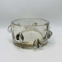 Vaso em Vidro Transparente com Relevos Estilo Murano 19x16x9cm Vaso em Vidro Transparente com Relevos Estilo Murano 19x16x9cm