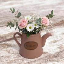 Vaso Enfeite Decorativo Bule Pequeno Cor Cappuccino Ceramica Vaso Enfeite Decorativo Bule Pequeno Cor Cappuccino Ceramica
