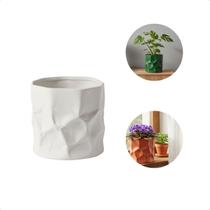 Vaso Escultural Para Sala De Estar Ou Escritório Peça De Design Contemporâneo Com Aparência De Papel Amassado -